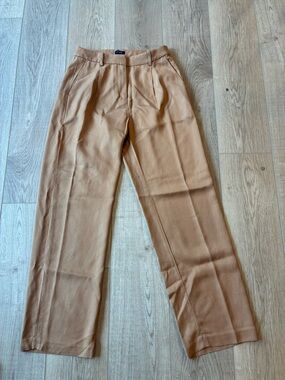 J Crew Women’s silky trousers wide leg in Camel size 2 office capsule minimalist